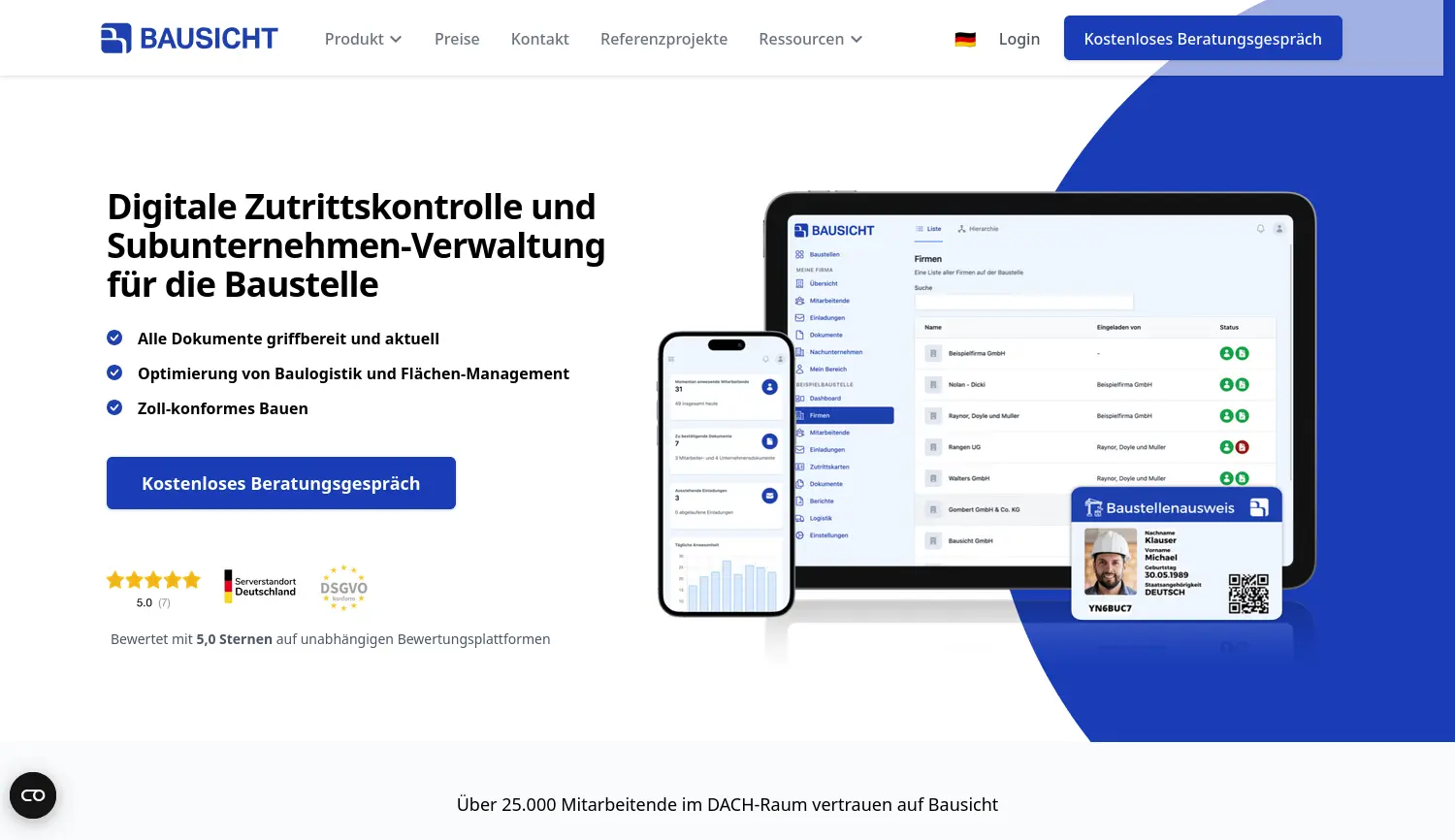 Website der Firma Bausicht