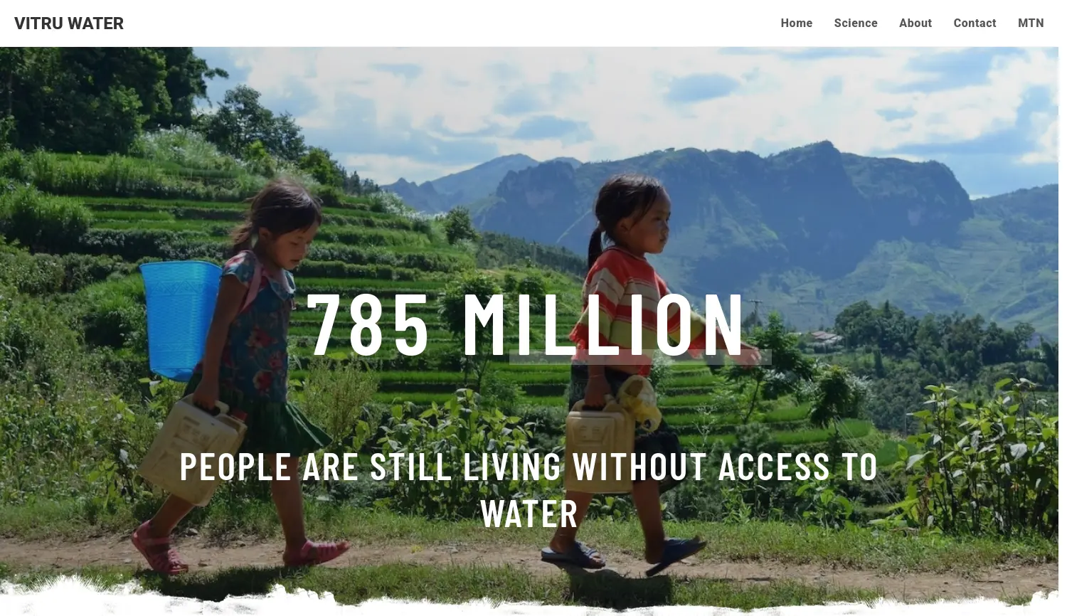 Website der Firma VITRU WATER