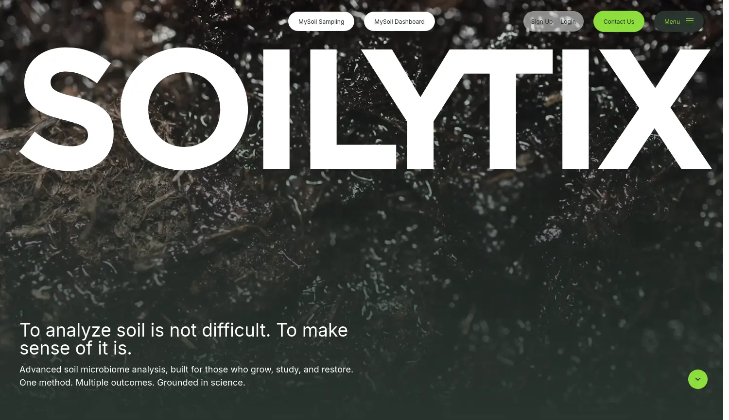 Website der Firma Soilytix