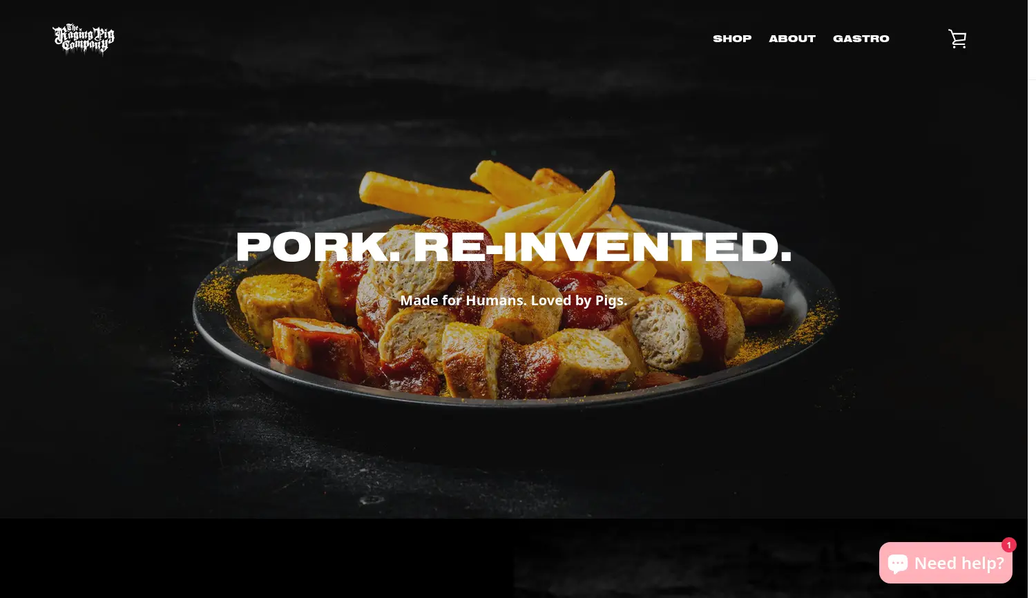 Website der Firma Raging Pig Co.