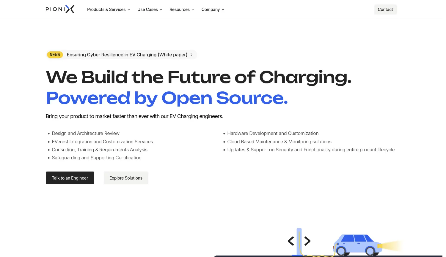 Website der Firma Pionix GmbH