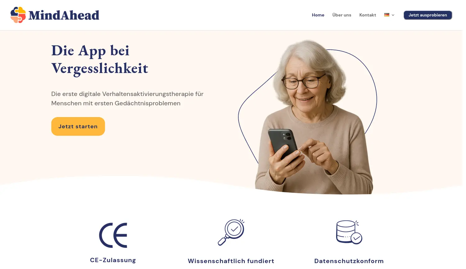 Website der Firma MindAhead UG