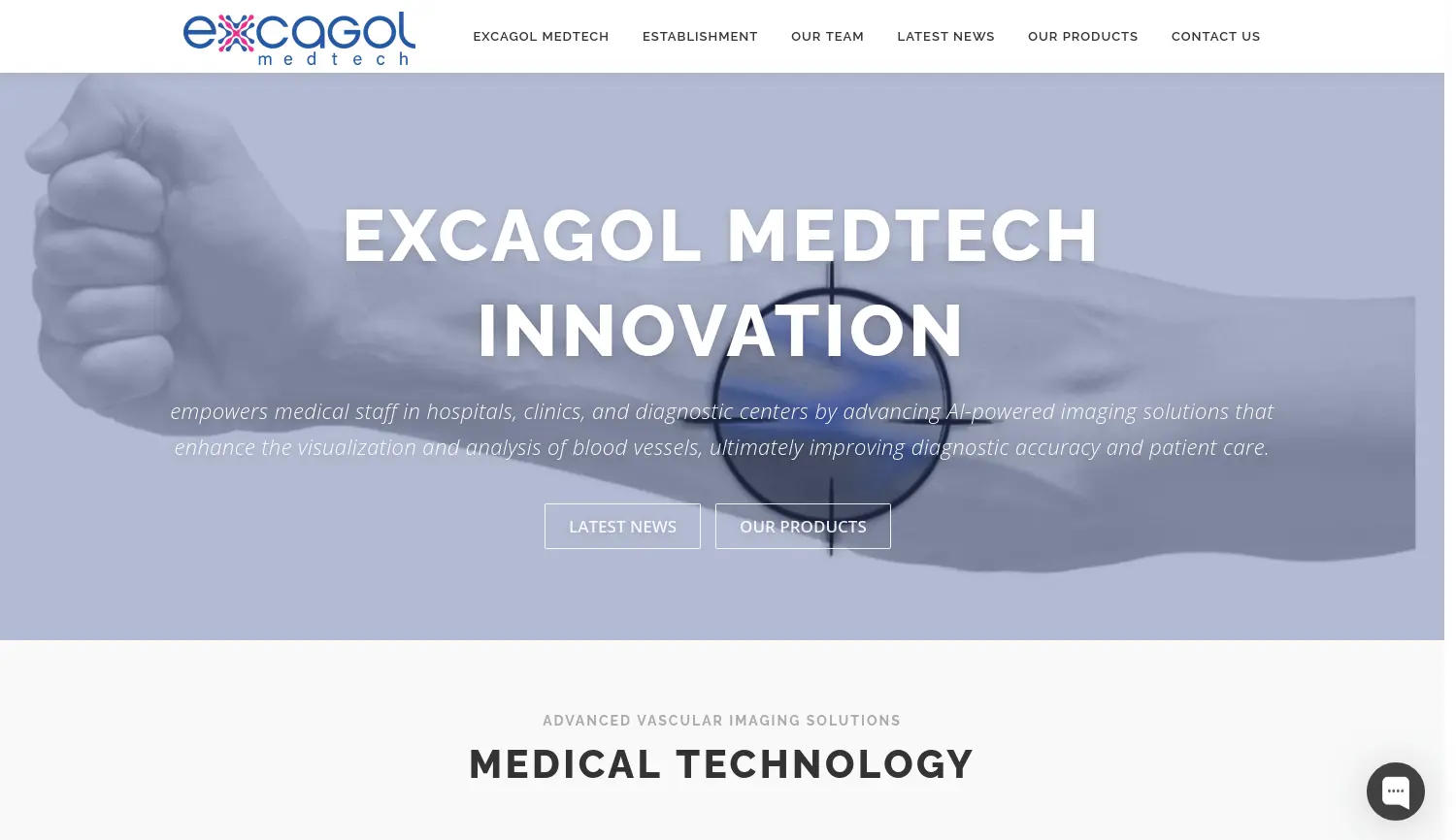 Website der Firma Excagol Medtech