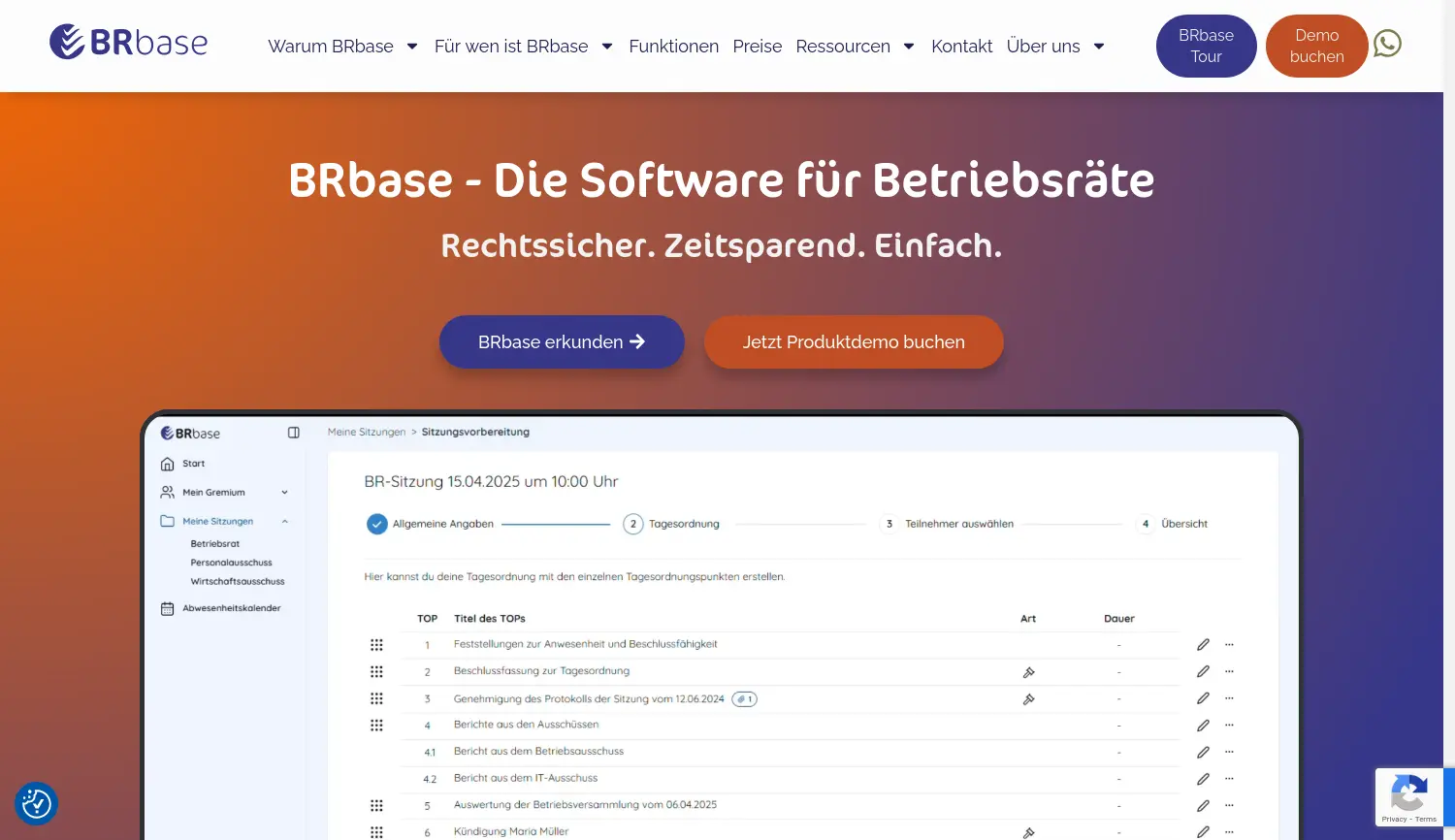 Website der Firma BRbase