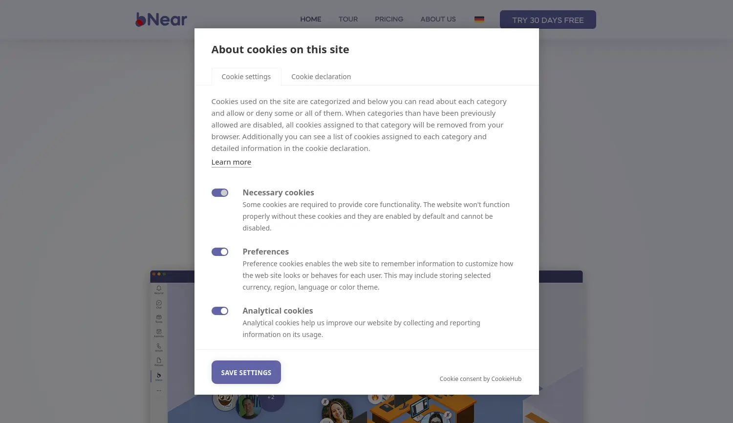 Website der Firma bNear GmbH