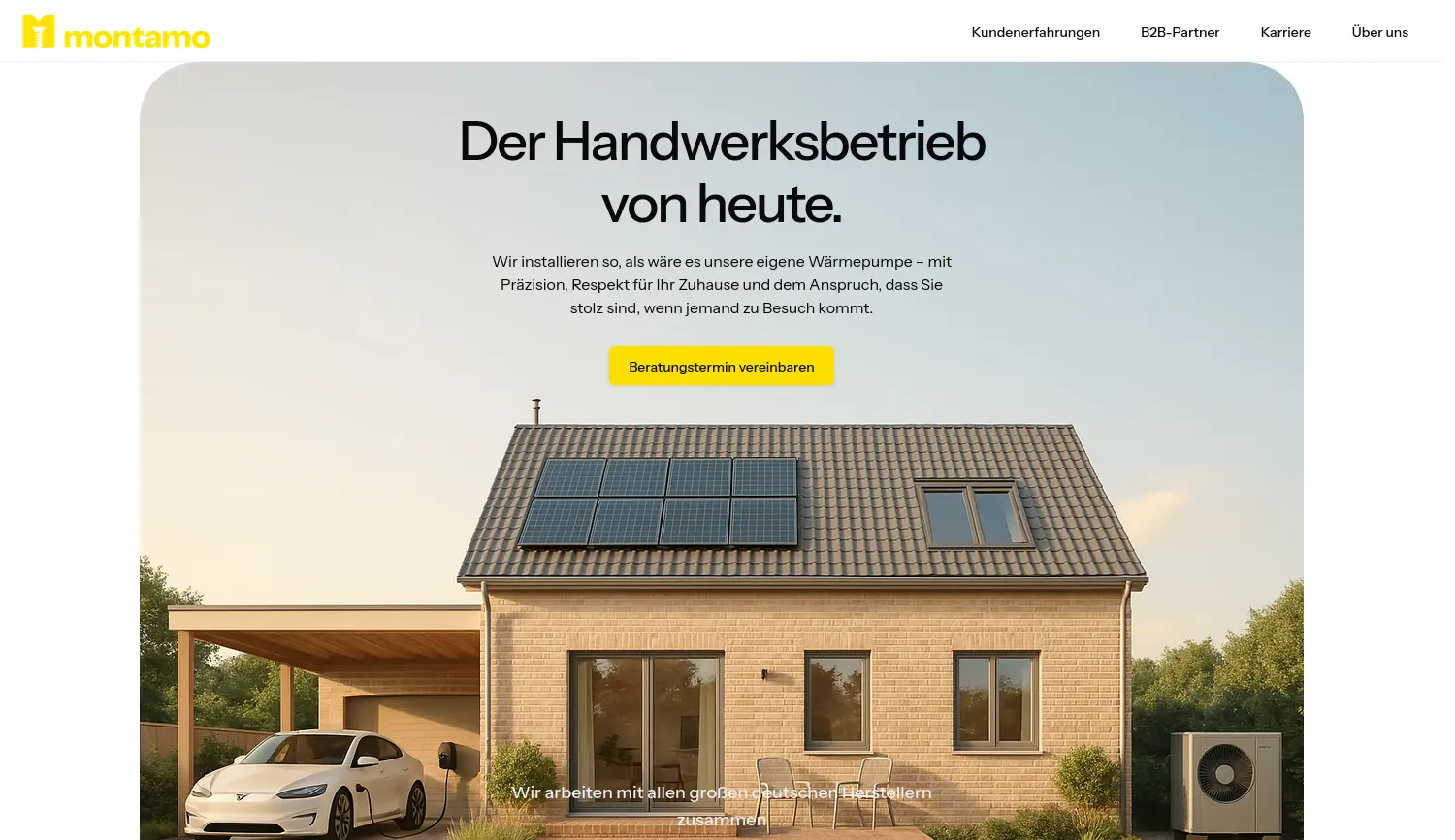 Website der Firma montamo GmbH