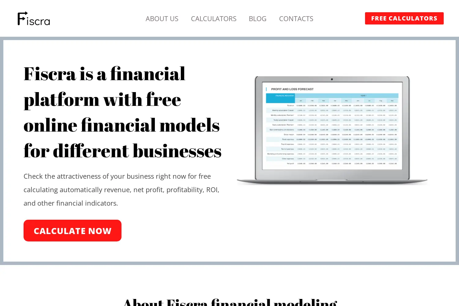 Website der Firma Fiscra PE