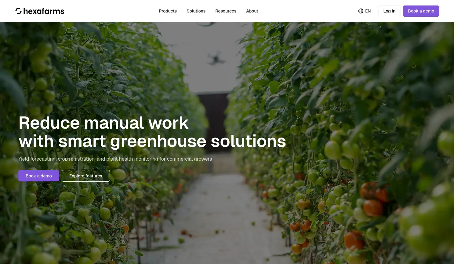 Website der Firma hexafarms GmbH