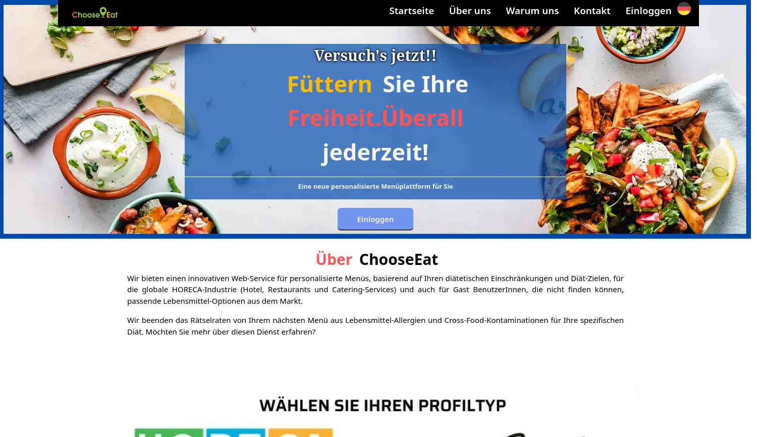 Website der Firma Choose-Eat Solutions GmbH
