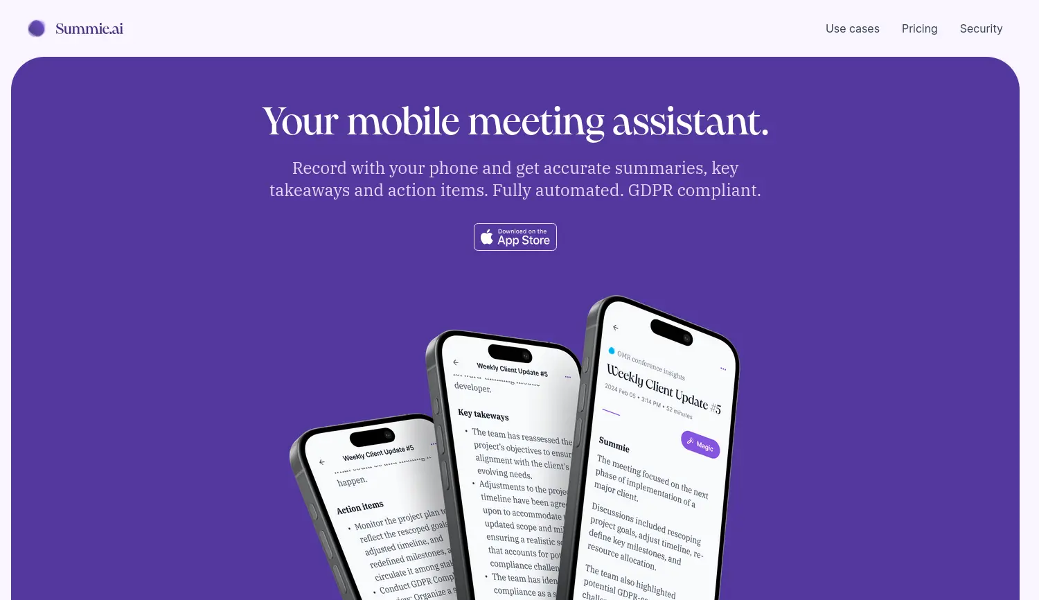 Website der Firma Summie