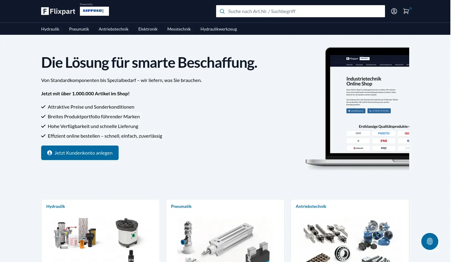 Website der Firma LIPPOLD GmbH