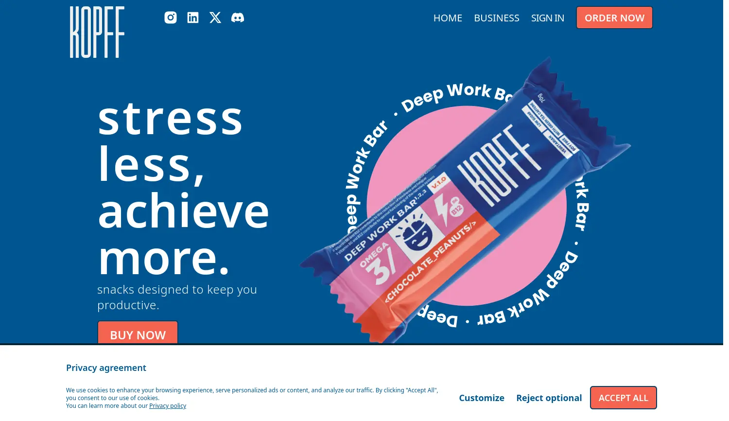 Website der Firma IL kopff foods GmbH