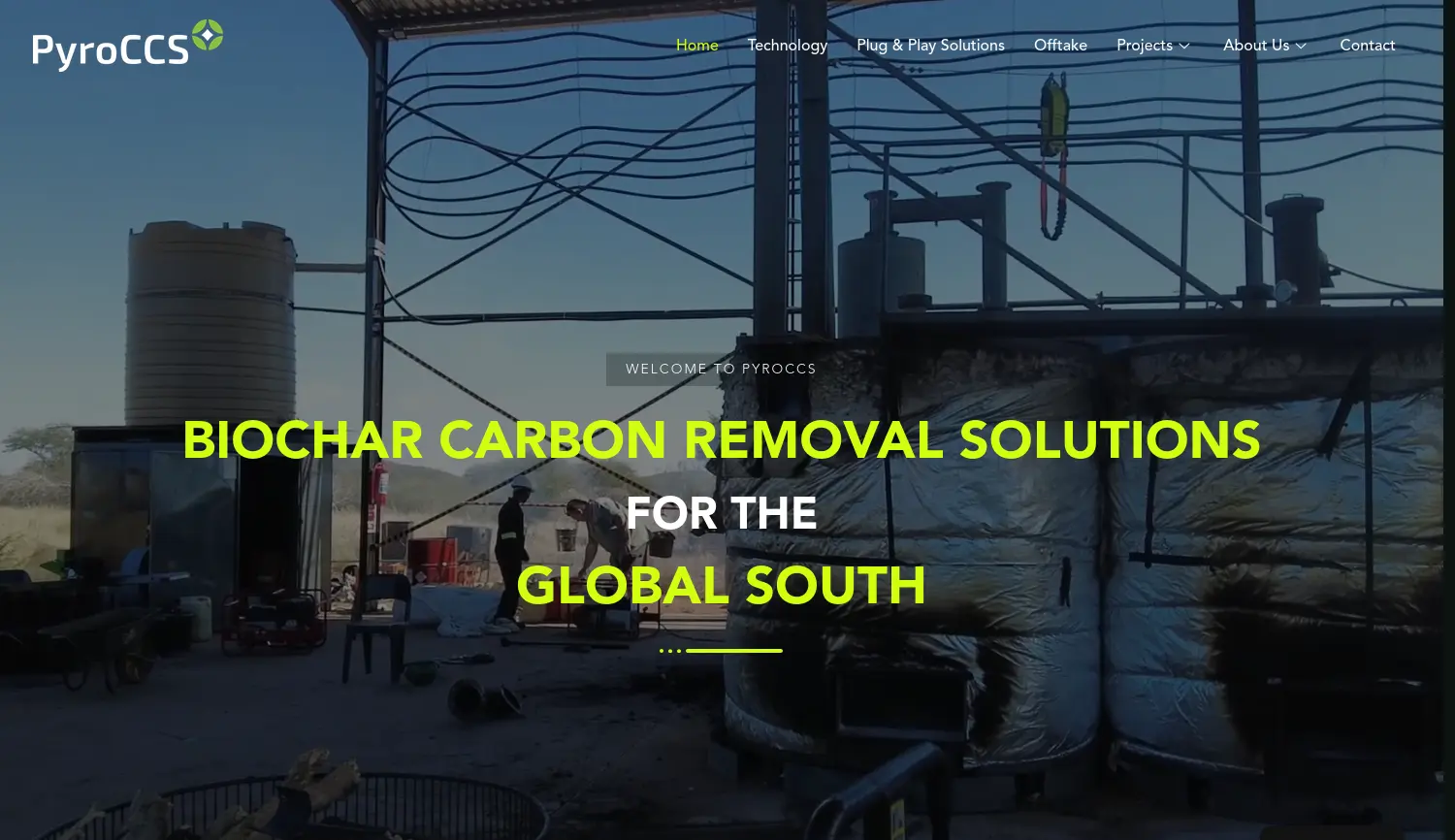 Website der Firma PyroCCS GmbH