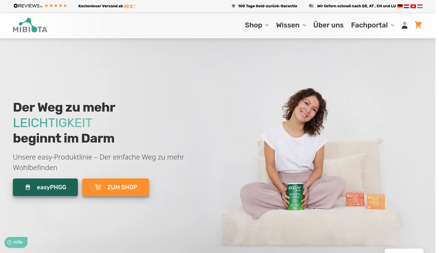 Website der Firma Mibiota GmbH