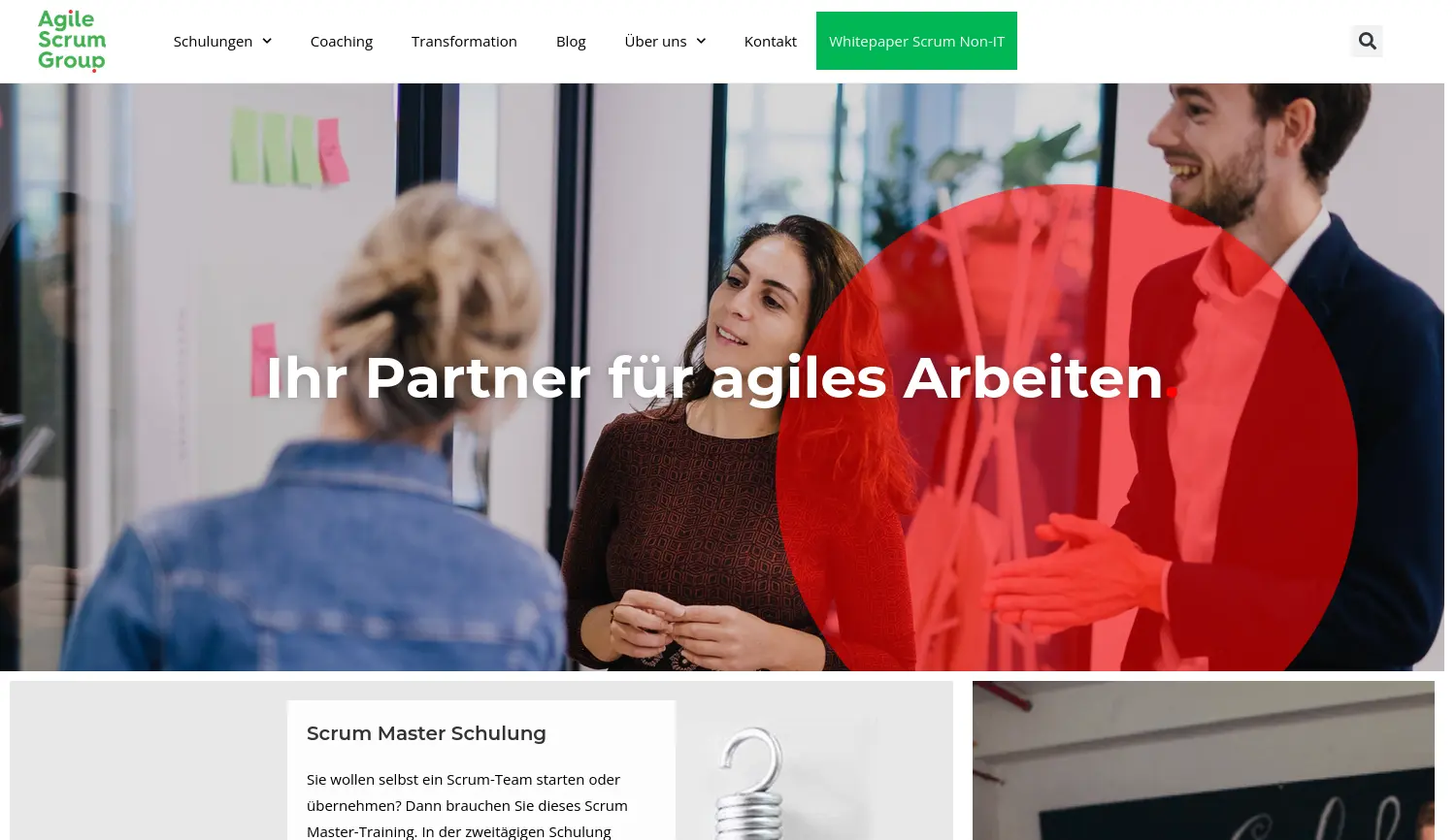 Website der Firma Agile Scrum Group GmbH