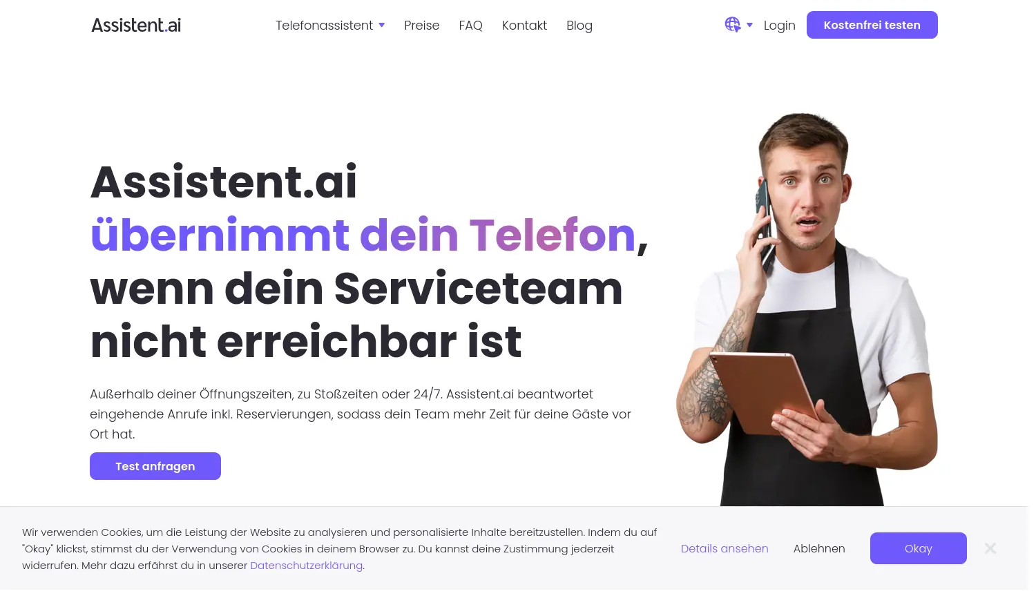 Website der Firma Assistent.ai Software GmbH