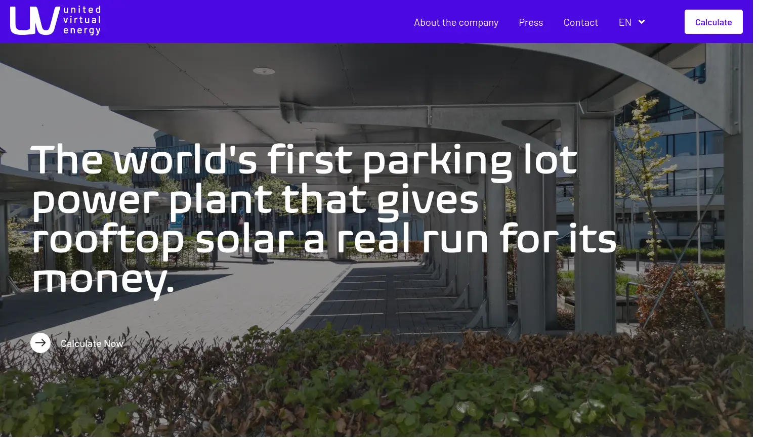 Website der Firma UV Energy Deutschland GmbH