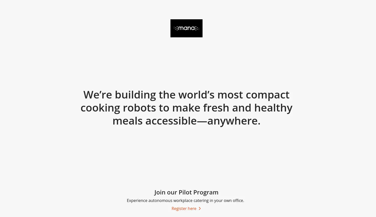 Website der Firma Mana Robotics