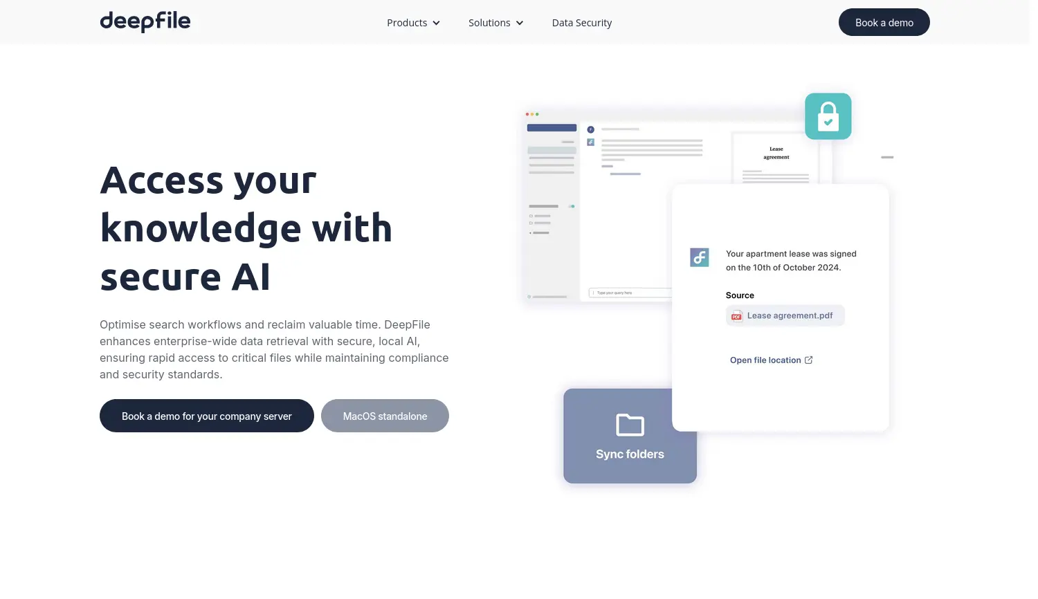 Website der Firma DeepFile UG