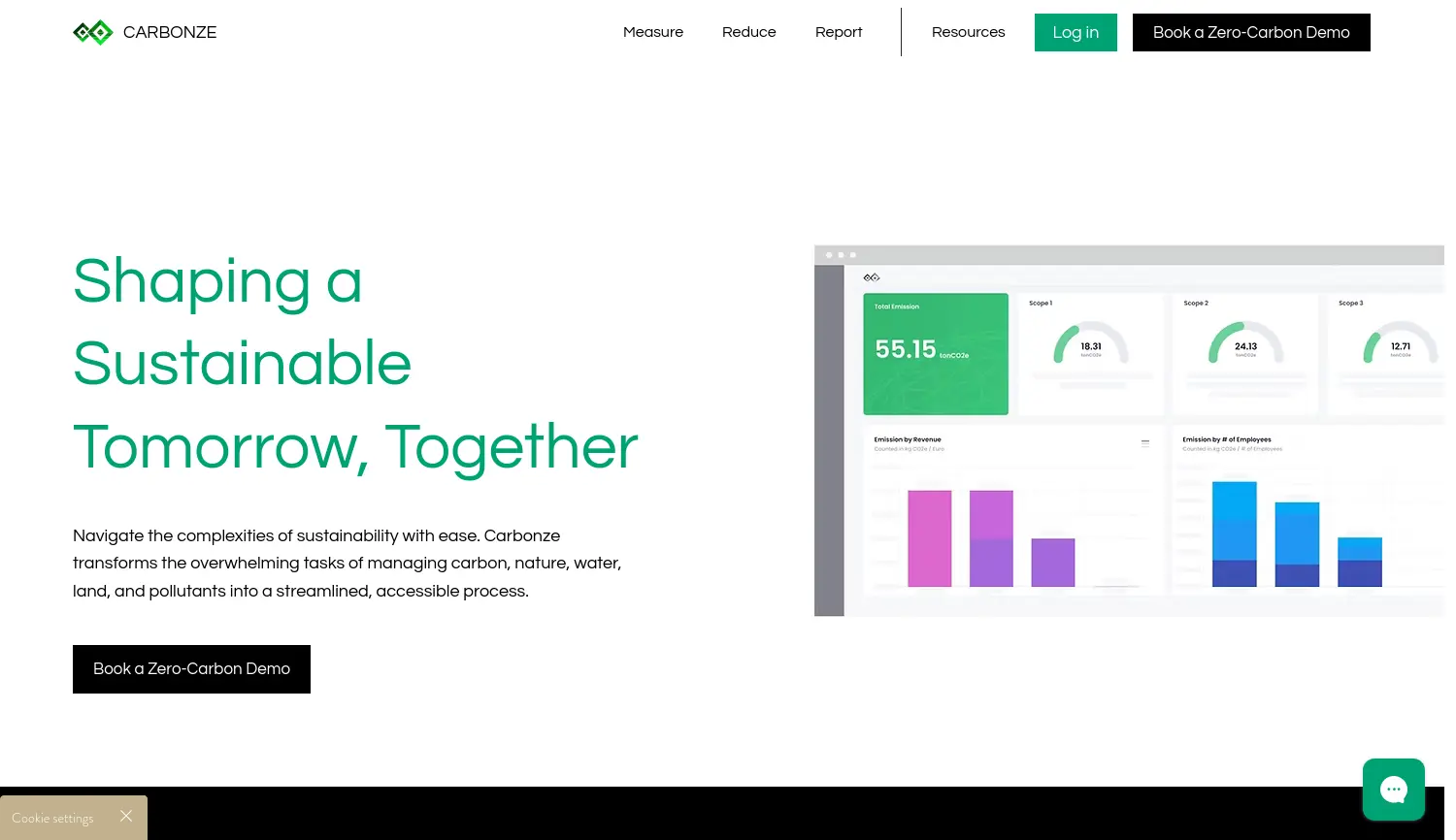 Website der Firma Carbonze GmbH