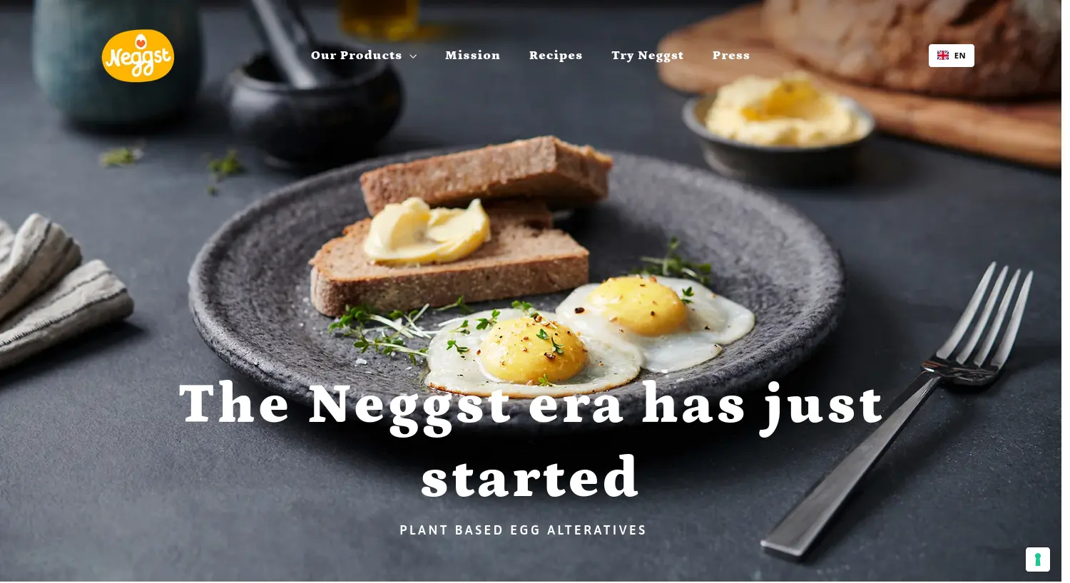 Website der Firma Neggst Foods GmbH