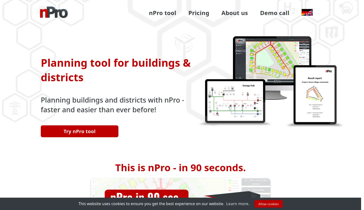 Website der Firma nPro Energy