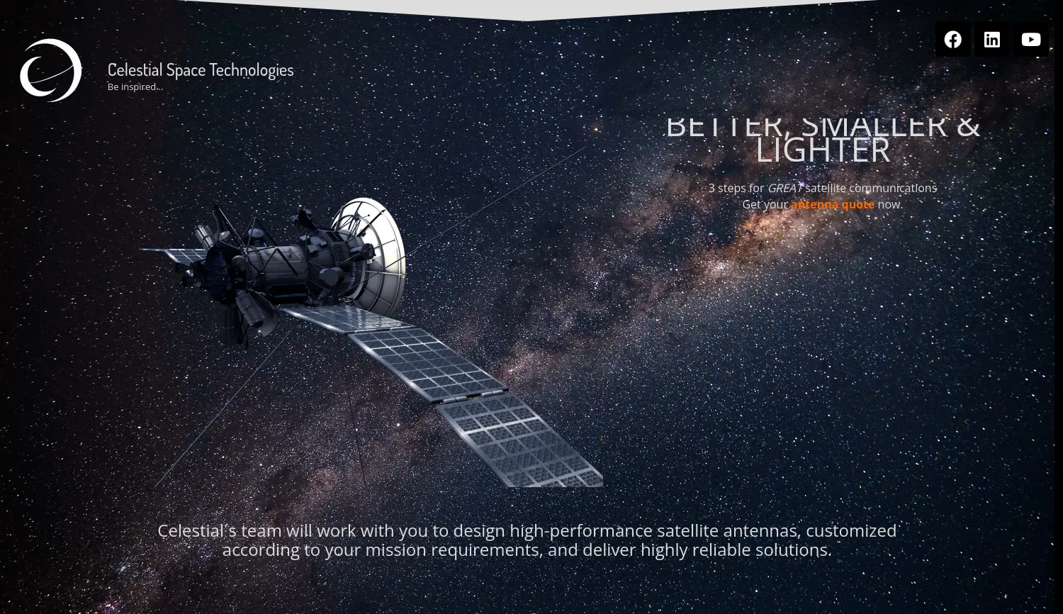 Website der Firma Celestial Space Technologies GmbH