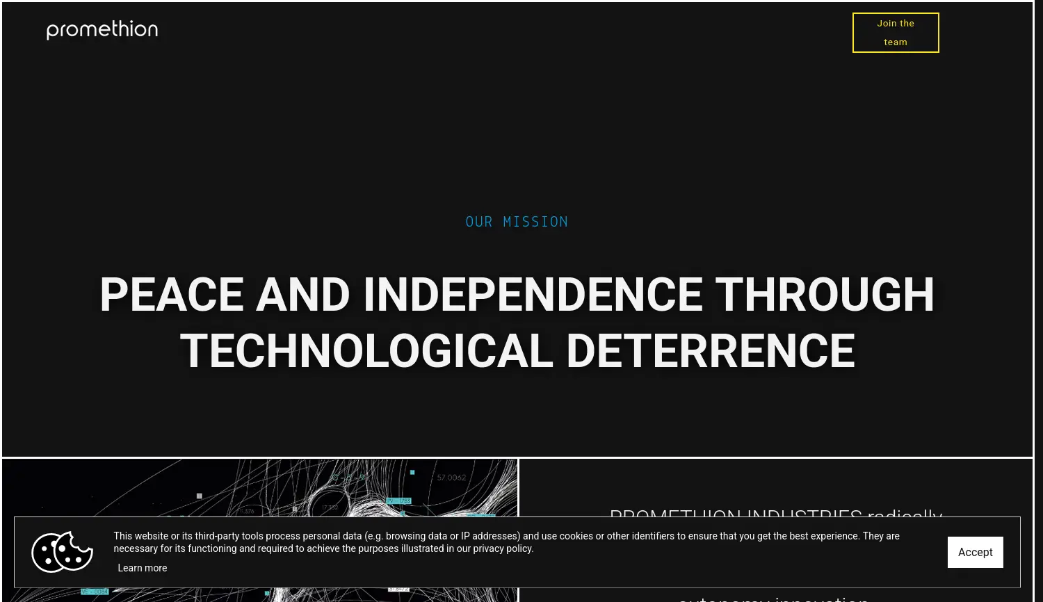 Website der Firma Promethion Industries GmbH (haftungsbeschränkt)