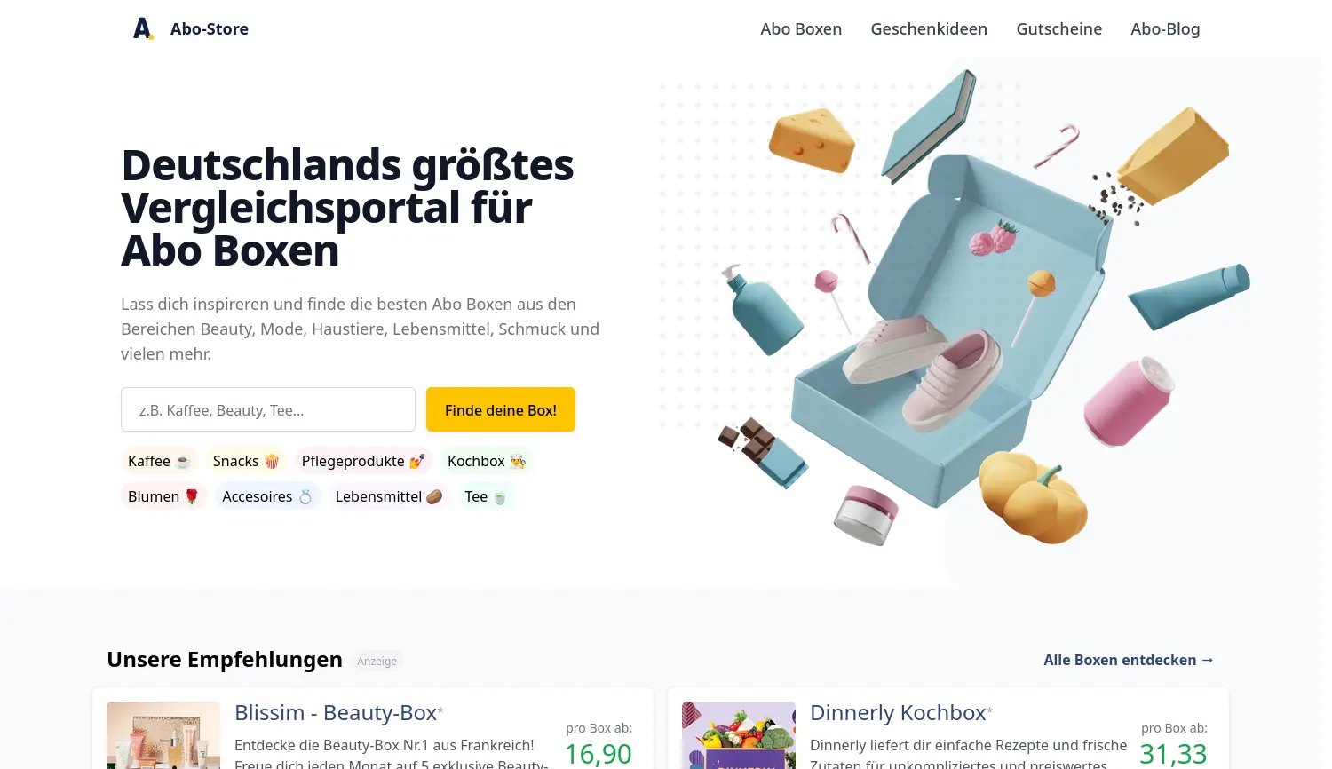 Website der Firma Abo-Store