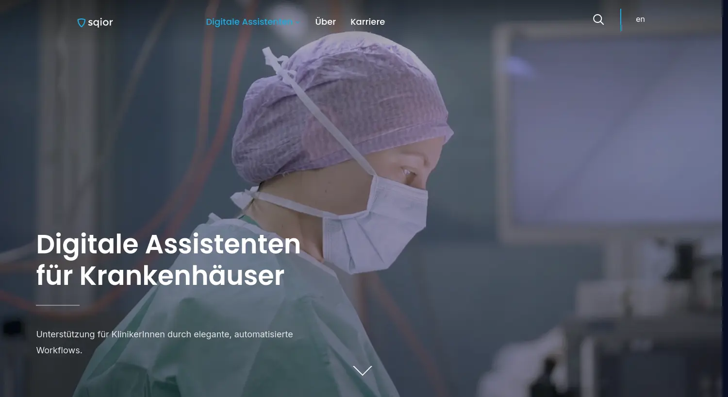 Website der Firma sqior medical GmbH