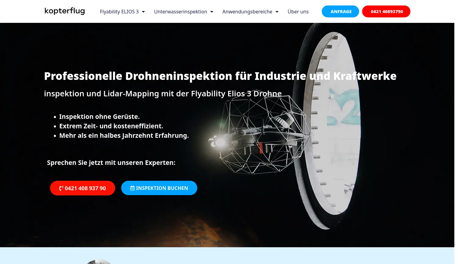Website der Firma Kopterflug