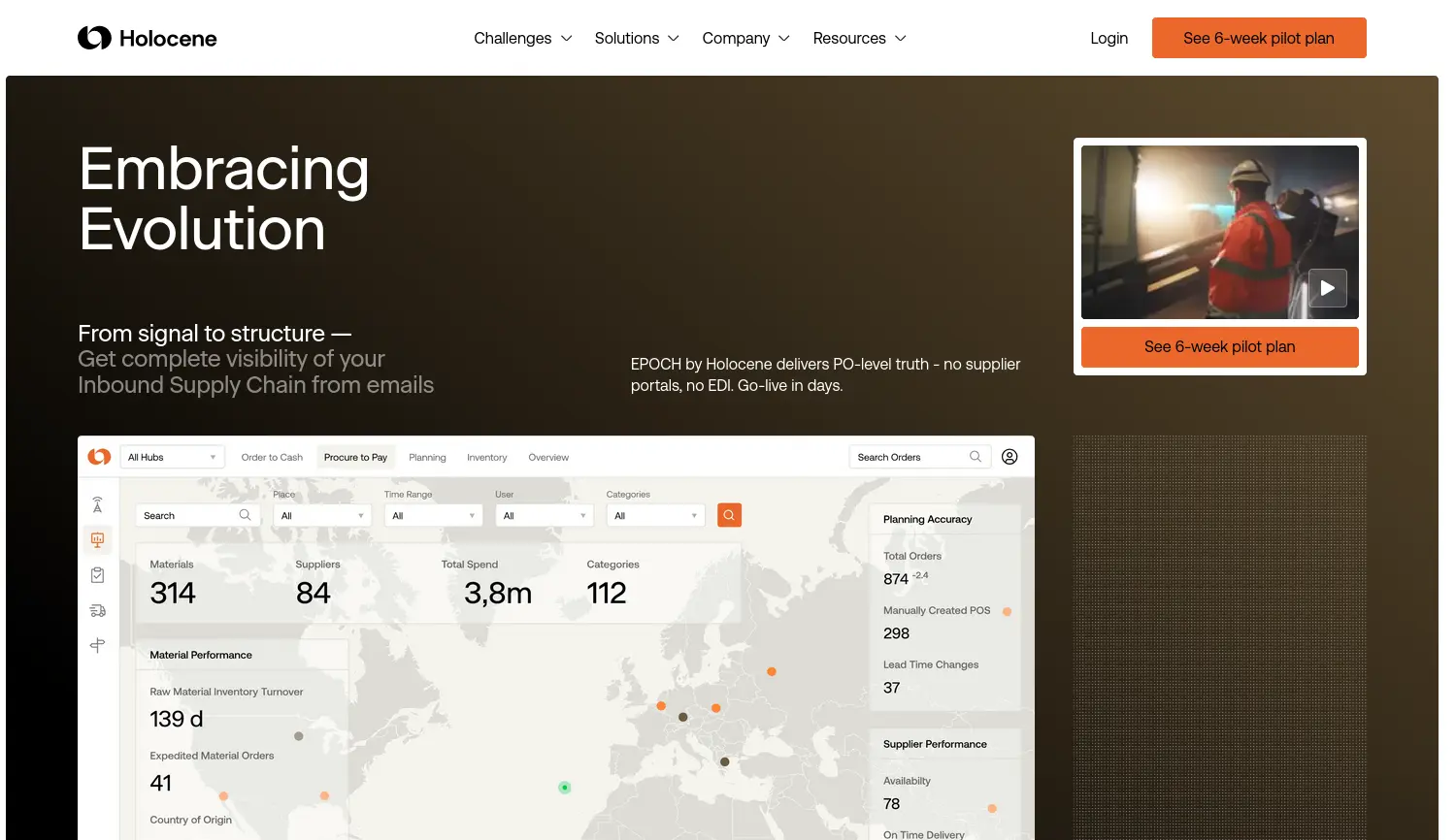 Website der Firma Holocene