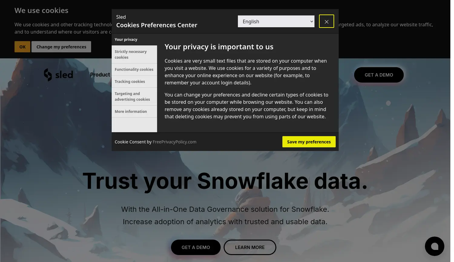 Website der Firma Sled
