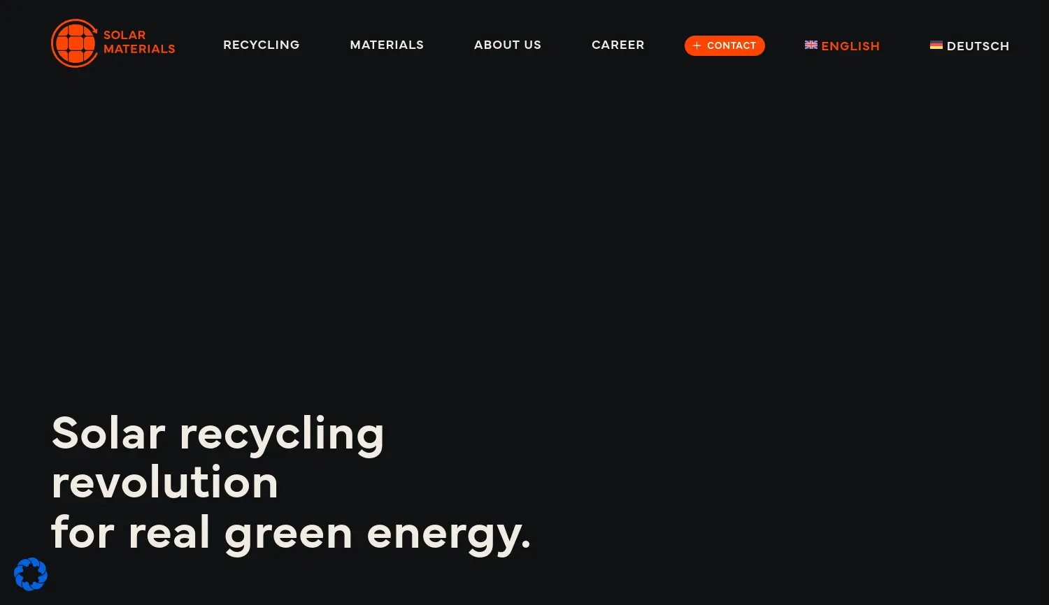 Website der Firma SOLAR MATERIALS GmbH