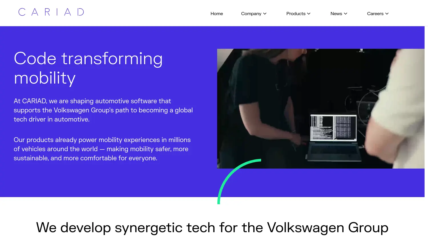 Website der Firma CARIAD SE