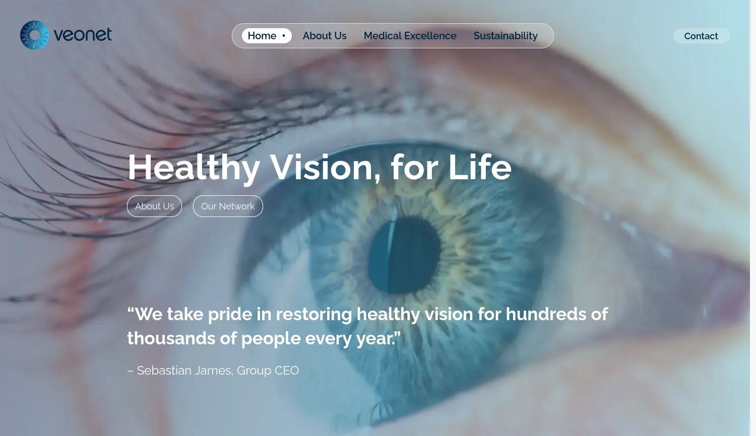 Website der Firma Veonet GmbH