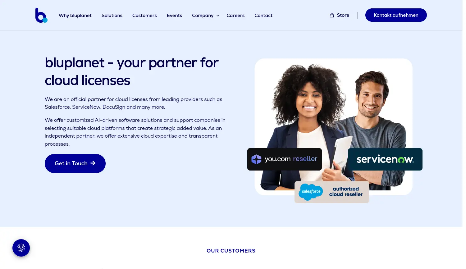 Website der Firma bluplanet Digital GmbH