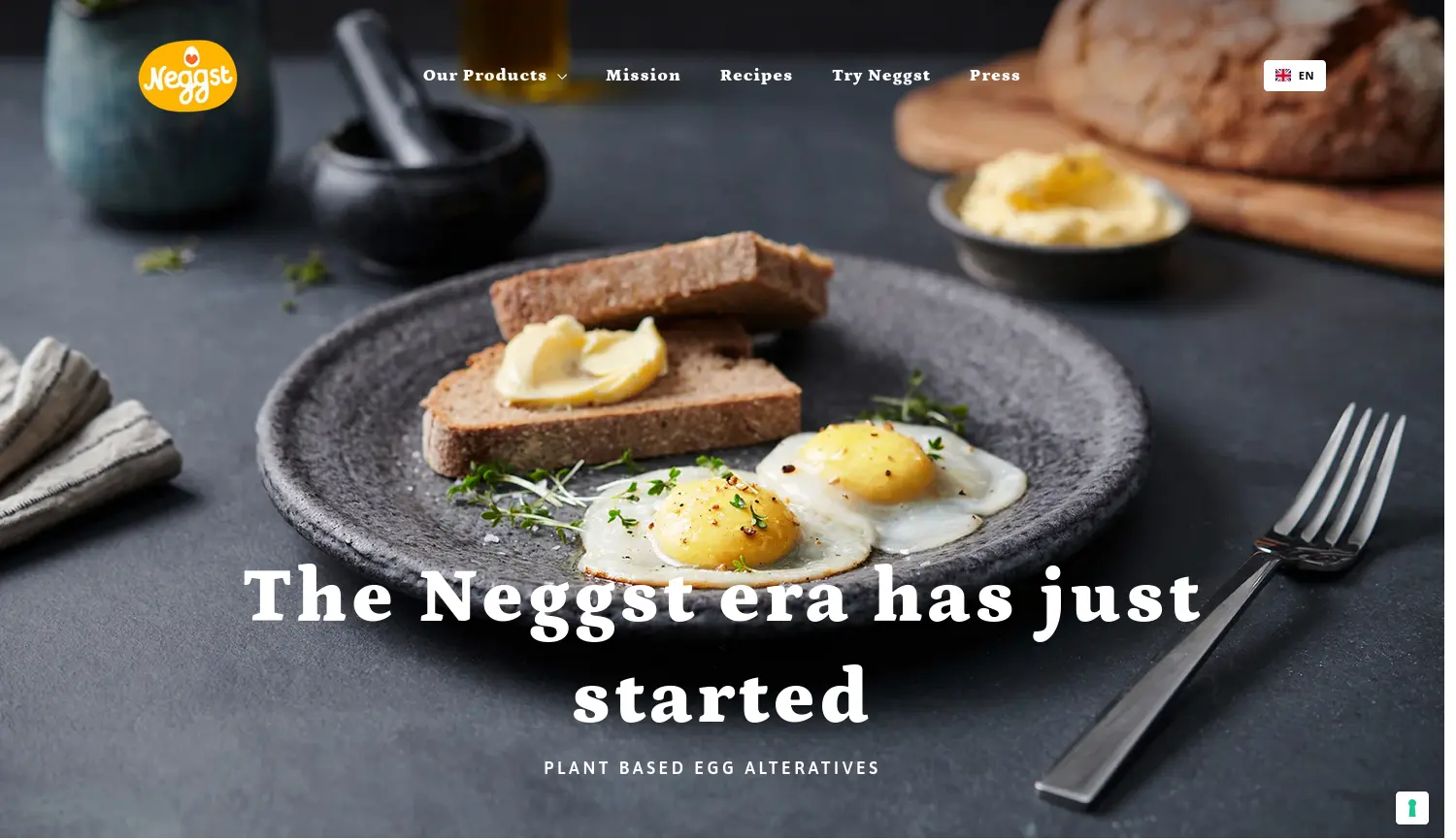 Website der Firma Neggst Foods GmbH