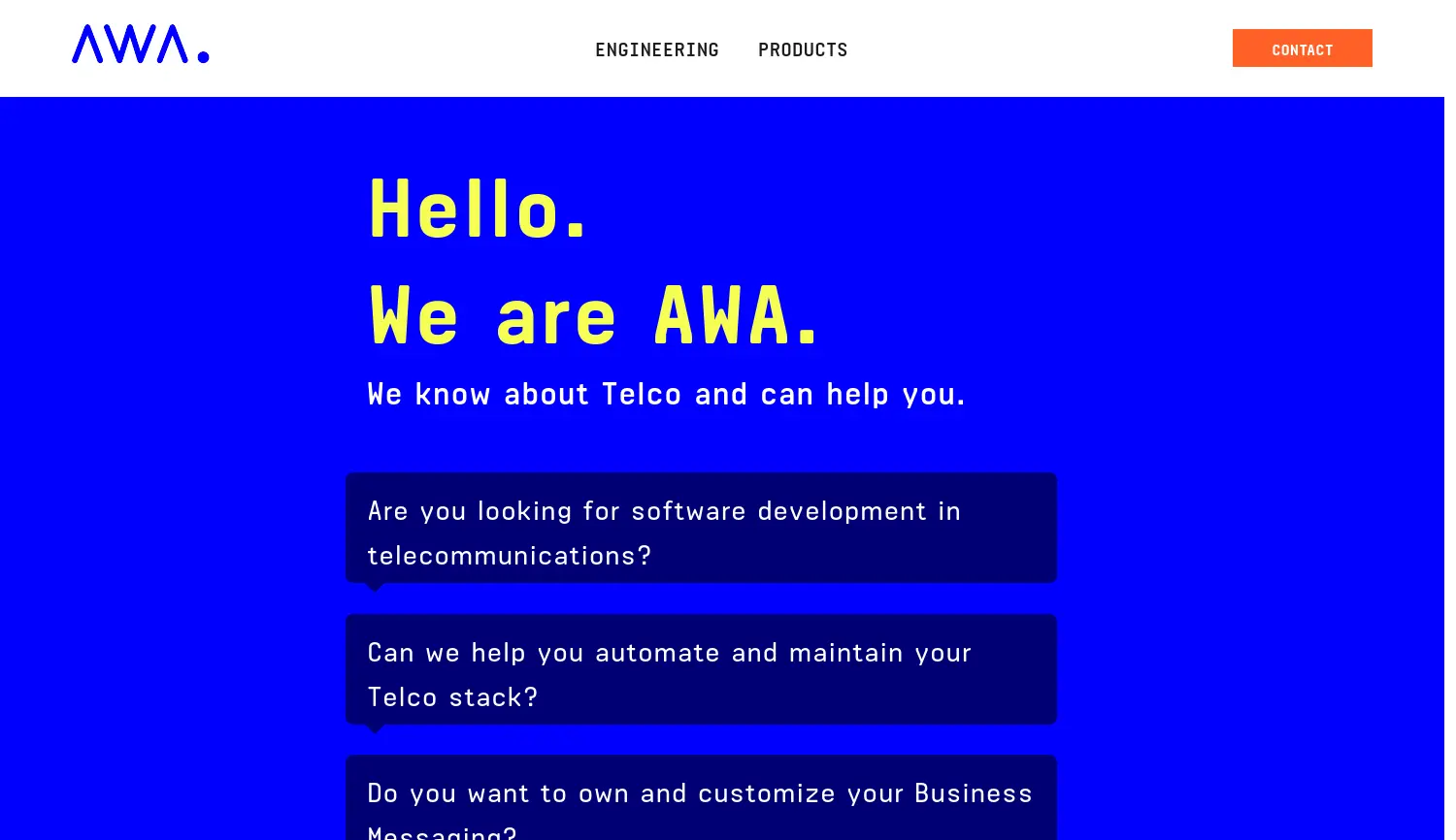 Website der Firma AWA Network