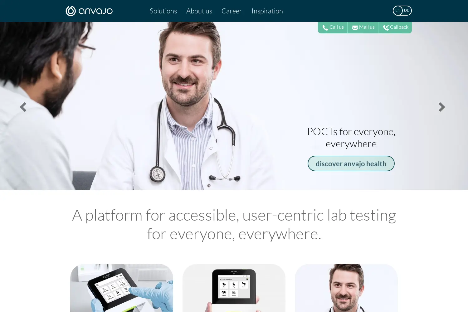 Website der Firma Anvajo GmbH