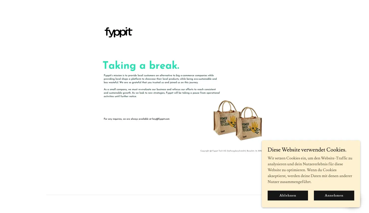 Website der Firma Fyppit