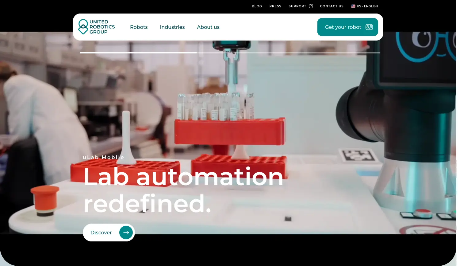 Website der Firma United Robotics Group GmbH