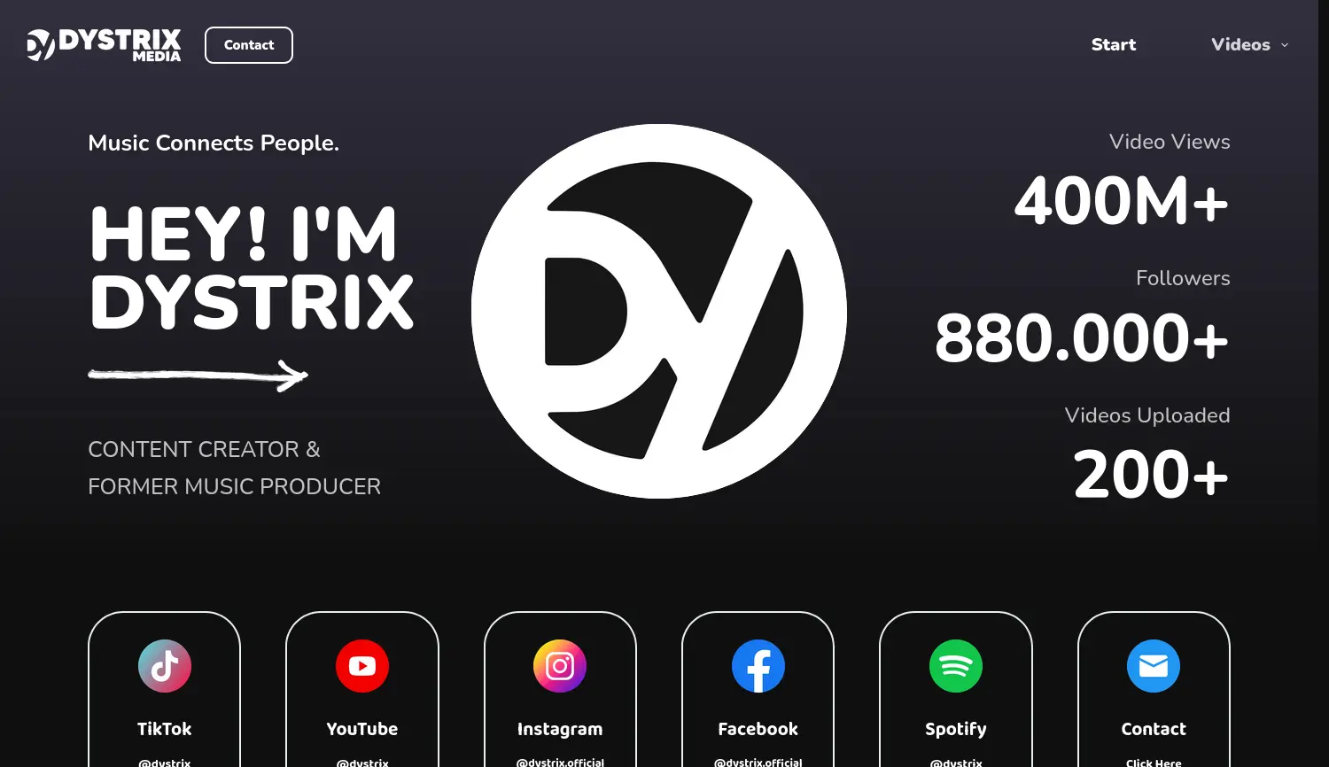 Website der Firma Dystrix