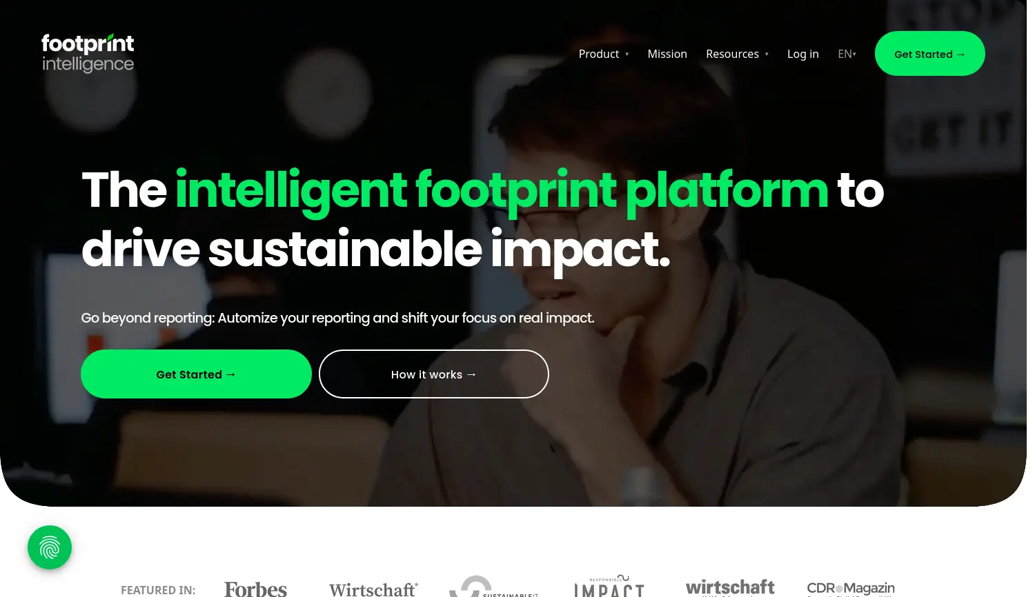 Website der Firma Footprint Intelligence GmbH