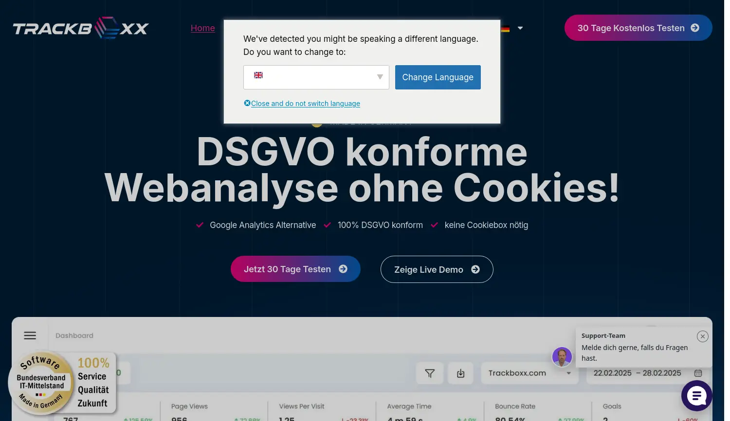 Website der Firma WPA Solutions GmbH