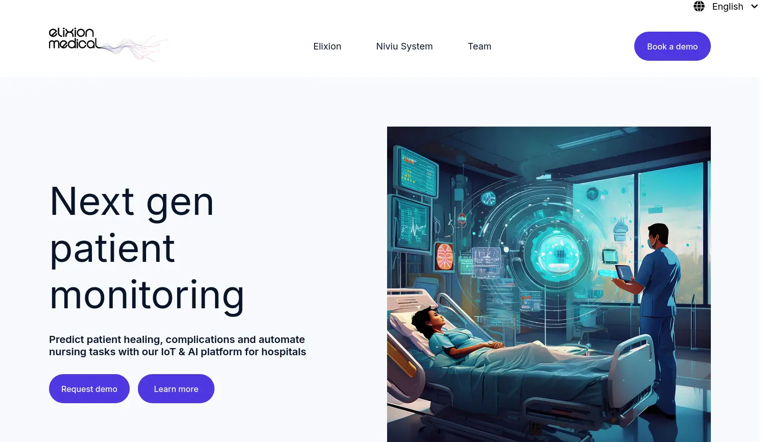 Website der Firma Elixion Medical GmbH
