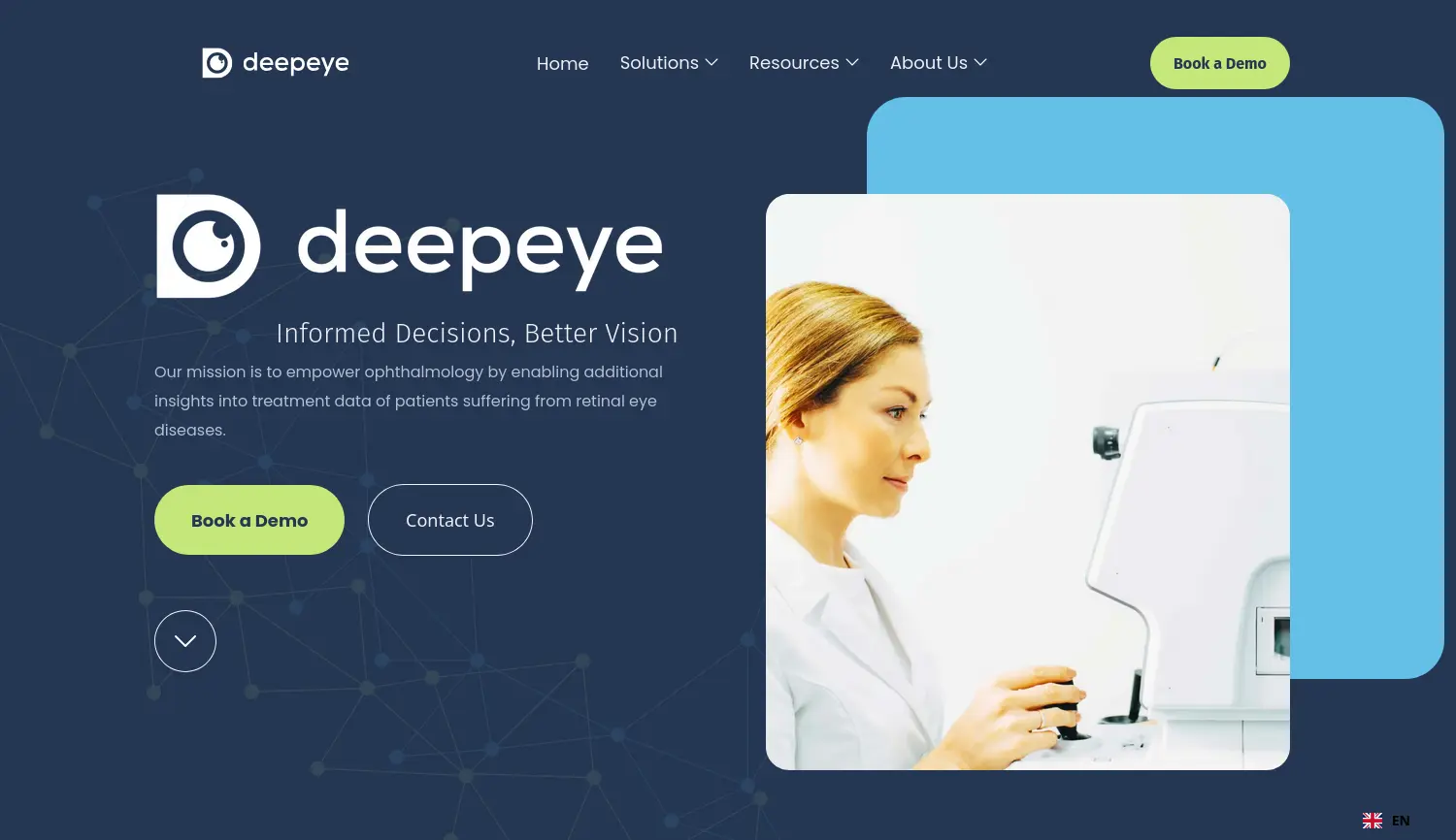 Website der Firma deepeye Medical