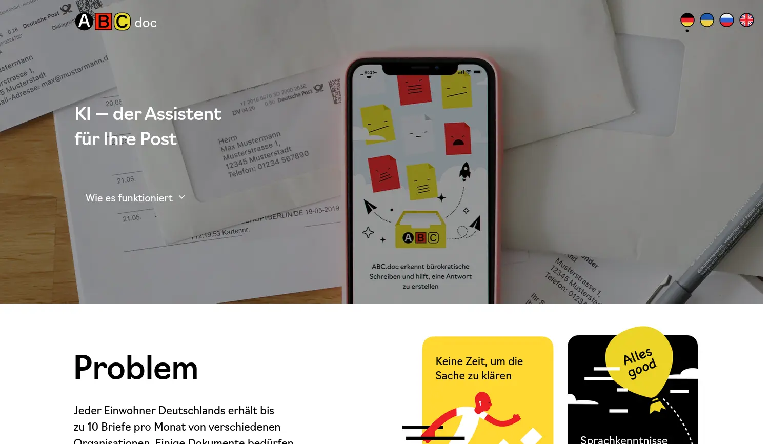 Website der Firma ABC DOCs UG