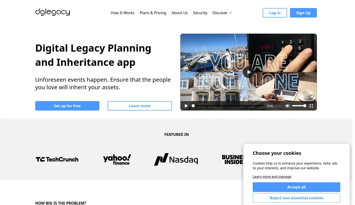 Website der Firma DGLegacy GmbH