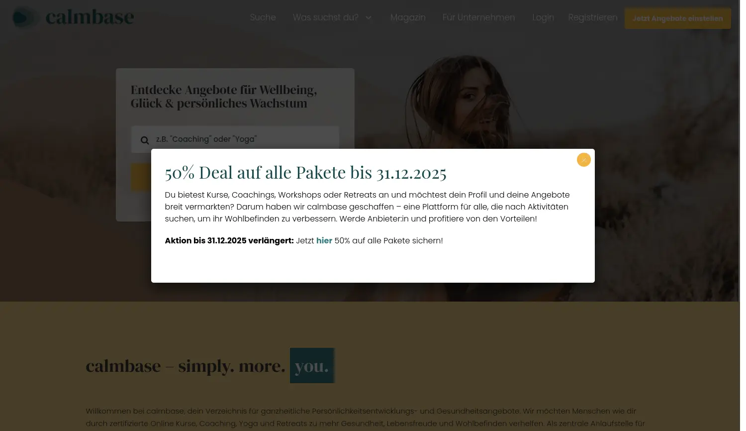 Website der Firma calmbase